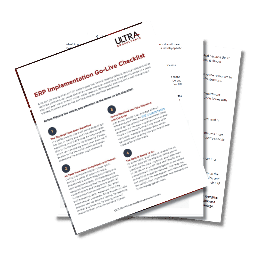 ERP Implementation Go-Live Checklist 1 ERP Implementation Go-live Checklist