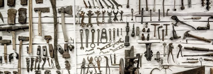 Tools hanging on a wall erp toolkit