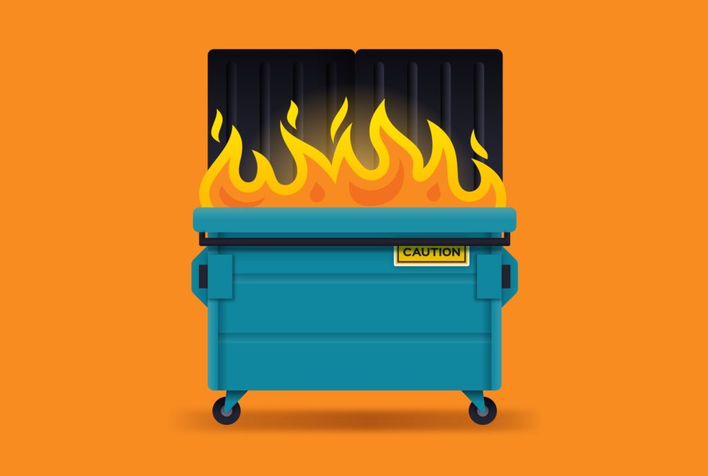 Dumpster on fire logo