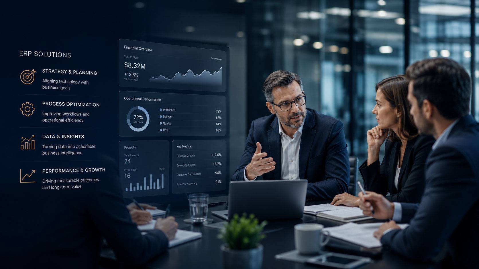 ERP consulting services supporting better business outcomes through strategy and data-driven decisions